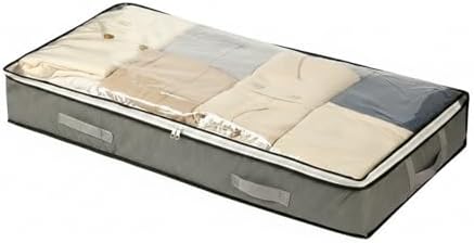 Under Bed Storage Bag with Handles, 75L Large Capacity Non-Woven Fabric Container for Comforters and Blankets, Fits Under Standard Beds