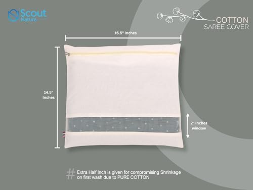 Cotton Storage Bag/Covers For Storage Set Of -12 Big Size Single 16 X 14 Inches | Saree Bag for Clothing Store | Transparent window