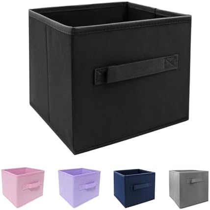 EBIGIC Storage Cubes Collapsible fabric Storage bins,cube storage organizer 10.5 * 10.5 * 11 inch,For home and office Collapsible Closet Shelf Organizers, Drawer Organizers(Black)