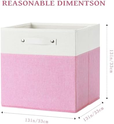 FinishingBo 13x13x13 Storage Cube Bins 4 Pack, Cube Shelf Baskets