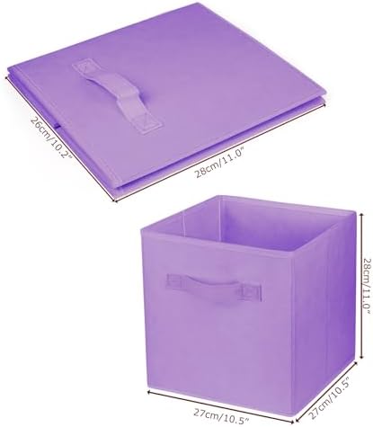3 Pcs Storage Cubes, 10.5 Inch Collapsible Storage Bins, Fabric Foldable Bins for Organization, Durable Storage Bins for Closet, Shelves, Offices (Light Purple)