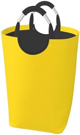 Large Laundry Hamper Bag, Sunshine Yellow Color Collapsible Laundry Basket Dirty Clothes Organizer Washing Bin for Family Essentials Storage