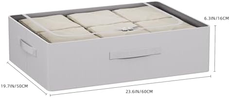 CYhom Under Bed Storage Bins Frame Storage Box Oxford Fabric Sturdy Underbed Container Foldable Stackable Large Capacity Clothes Organizer