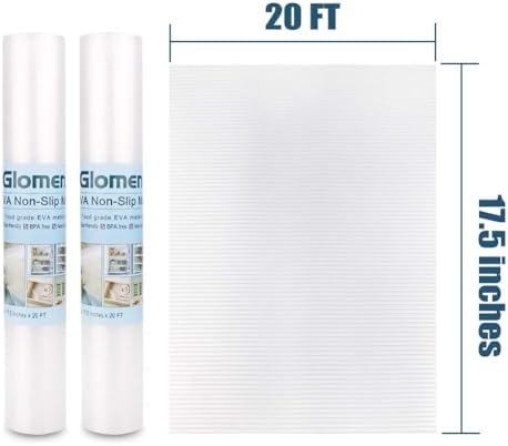 Drawer Liners for Kitchen, Shelf Liners, Washable Oil-Proof Cabinet Liner for Refrigerator, Cabinet, Drawer, Storage, Shelves, Non-Slip Shelf Liner (17.5 Inches x 20 FT x 2 Rolls)…