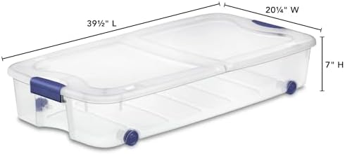 66 Quarts of Transparent Plastic Storage Box, with A Lockable Lid, Large Capacity Storage Box, Stackable and Durable, Suitable for Bedrooms, Garages, Tool Rooms, and Office Organization