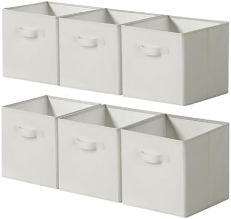 Cupic Cupid 6-Pack 11x11 Storage Cubes, Storage Organizer Bins, Beige