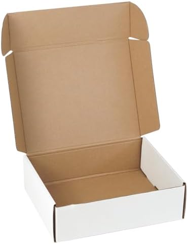 10 Pack 10"x8"x3" inch Small Shipping Boxes White Corrugated Cardboard Box for Small Business, Mailer, Shipping, and Packing