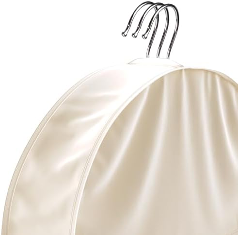 Univivi Satin Shoulder Covers for Hanging Clothes, Apricot, 12 Inch, 4 Pack