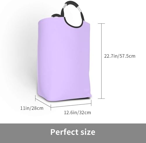 Large Laundry Hamper Bag, Light Lavender Trend Color Collapsible Laundry Basket Dirty Clothes Organizer Washing Bin for Family Essentials Storage