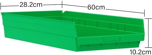 Akro-Mils 30174 Heavy Duty Plastic Shelf Bins, 24"x 11"x 4", Clear, 6-Pk