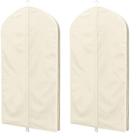 Univivi Garment Bag for Hanging Clothes and Travel, Beige, 43 Inch, 2 Pack