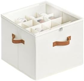StorageWorks 16-Pair Shoe Organizer for Closet, Adjustable Dividers, Beige | Holds up to 16 Pairs, Foldable, Clear Lid, Reinforced Handles, Fits Sneakers, Boots & Heels, For Closet, Entryway & Bedroom