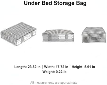 Slim Under Bed Storage Bag, Low Profile Zippered Polyester Organizer for Bedding & Clothes, Fits Tight Spaces (1 Pack)