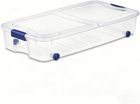 66 Quarts of Transparent Plastic Storage Box, with A Lockable Lid, Large Capacity Storage Box, Stackable and Durable, Suitable for Bedrooms, Garages, Tool Rooms, and Office Organization