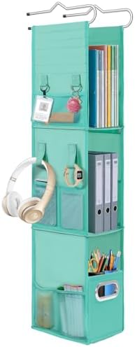 LOVEGRASS 3 Shelf Hanging Locker Organizer with Side Pockets, Dark Green