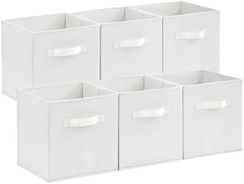 Lifewit Storage Cubes, 11 Inch Organizer Bins, 18L White, 6 Packs
