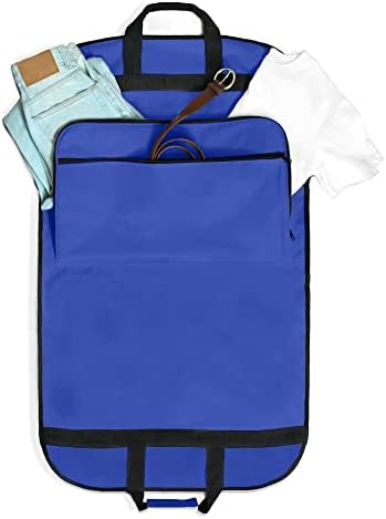 DALIX 39" Garment Bag Cover for Suits and Dresses Clothing Foldable w Pockets Royal Blue