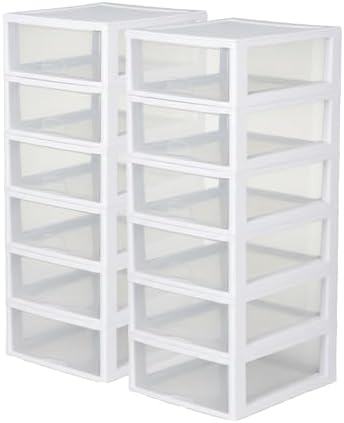 Sterilite Stacking Drawer Storage Organizer for Clothes, 16 Quart, 12-Pack