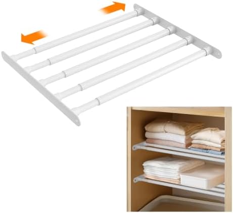 Expandable Closet Shelf, Adjustable Storage Rack, Closet Rod 16.8-27.5"