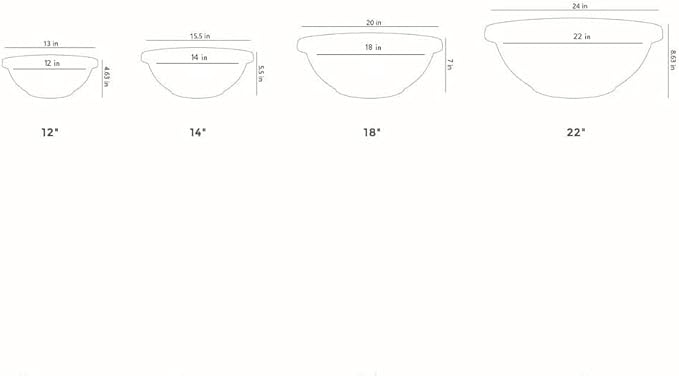 The HC Companies 20 Inch Large Garden Bowl Planter - Shallow Plant Pot with Drainage Plug for Indoor Outdoor Flowers, Herbs, Slate Blue (Pack of 5)
