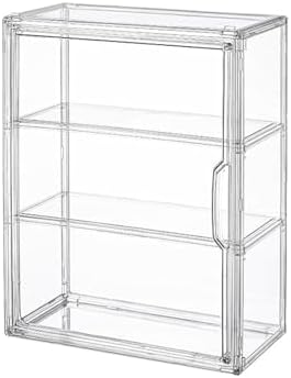 BOHOIDEE 3 Tiers Clear Display Case for Figures, Acrylic Storage Organizers Box with Magnetic Door, Wall-Mounted Dustproof Showcase for Collectibles Action Figure