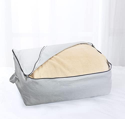 Breathable & Durable Canvas Storage Bags, Light Gray, 2-pack