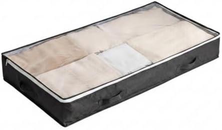 Multipurpose Under Bed Storage Bag, Foldable Polyester Bin with Handles for Clothes and Linens, 39.4 x 19.7 x 5.9 Inches (1 Pack)