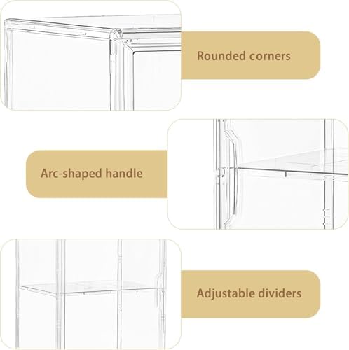 Attelite X-Large Acrylic Display Case Boot Shoe Storage Boxes 2 Pack