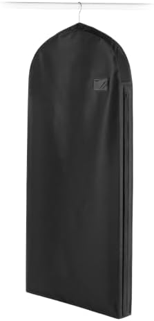Whitmor Deluxe Dress Garment Bag, 48" Heavy Duty 3" Gusset, 3 Pack Black