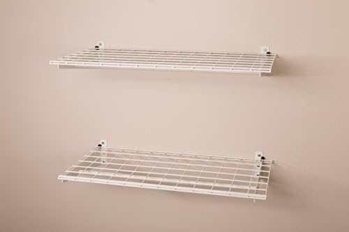 HyLoft 2-Pack Heavy Duty Steel Wall Garage Shelving, 36 in. x 18 in. Adjustable, Includes Hanging Rod, Max Shelf Load 200 Pounds, Item 777, White Powder Coated Finish