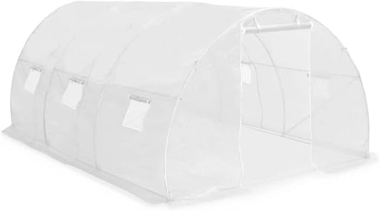 vidaXL Greenhouse, Spacious 145.3 ft² Coverage, Protective & Robust PE Mesh Fabric, Durable Galvanized Steel Frame, with 6 Windows and 1 Door, Ideal for Fruits, Vegetables, and Plants