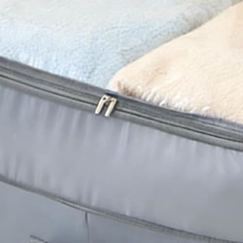 POCREATION Underbed Storage Bag Flat Narrow Design Compressible Foldable with Transparent Top Cover 3 Handles for Clothes Blankets Bedding Organization (S Grey)