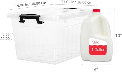 Citylife 22 Quart Clear Plastic Storage Bins with Lids 6-Pack