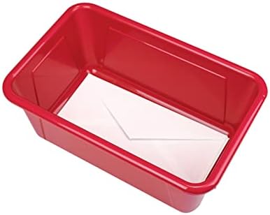 Storex Small Cubby Bins, Pack of 5, 12.2 x 7.8 x 5.1 Inches, Red (62415U05C)