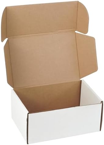 25 Pack 9"x6"x4" inch Small Shipping Boxes White Corrugated Cardboard Box for Small Business, Mailer, Shipping, and Packing