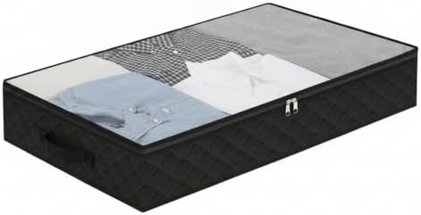 Easy-Access Under Bed Storage Bag, 90L Foldable Polyester Bin with Handles for Clothes and Quilts (1 Pack)