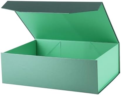 Green Magnetic Large Gift Box with Lid, 13x9x4 Inches, 1Pcs