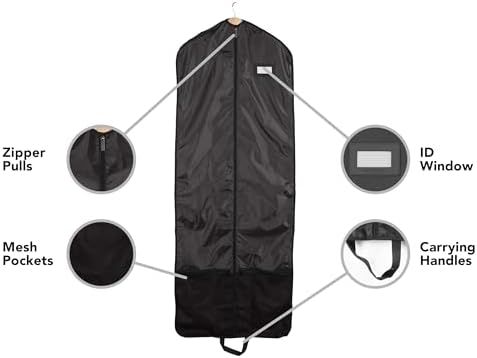 Covermates Deluxe Garment Bag Set for Closet Storage & Travel, 24"W x 64"L