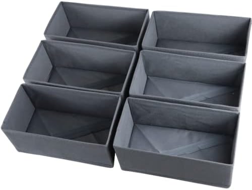 KIKILIE 6 Pack Foldable Clothing Organizers, Multi-purpose Drawer Dividers for Shirts, Bra, Socks and Panties (DD5250)