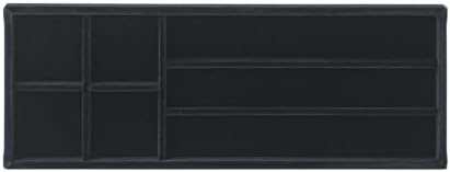 Divided Drawer Organizer Tray, Velvet Jewelry Storage Tray, Necklace Bracelet Ring Earring Display Tray,Bedside Nightstand Desk Holder Tray for Phone Watch Sunglasses Cosmetics Storage/Black/7grid