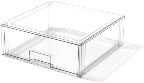 BINO | Stackable Storage Drawers, X-Large - Clear | THE CRATE COLLECTION | Storage Bins With Drawers | Bathroom Organizers | Under Sink Organizer | Vanity Cabinet Home Organization