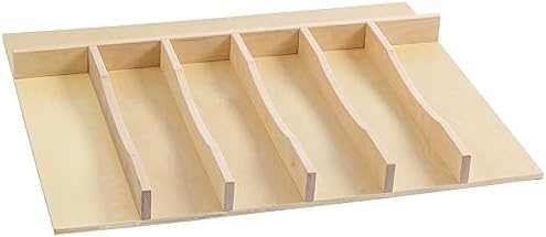 WelFurGeer Solid Birch Wood Silverware Drawer Organizer, Wooden Cutlery Drawer Organizer, Utensil Tray for Kitchen Drawers, Kitchen Utensil Organizer for Silverware, Flatware, Spoons, Forks, Knives