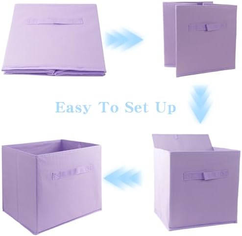 10.5" Collapsible Storage Cubes, Fabric Foldable Storage Bins With Handles