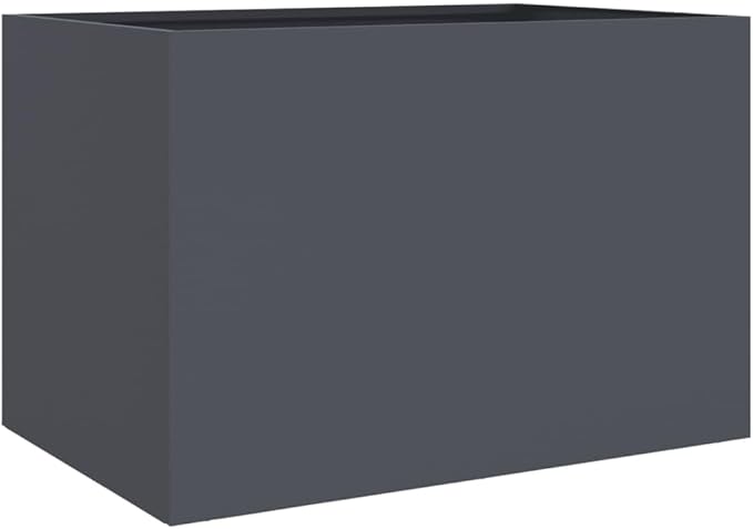 Anthracite Planter Garden 4 Pieces Set Cold-Rolled Steel Medium Decorative Inlays for Outdoor Balcony Patio Modern Style