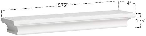 AHDECOR Modern White Floating Shelves, Sleek Wall Mounted Storage Solution for Living Room, Bedroom, Bathroom, and Kitchen Decor, Set of 2