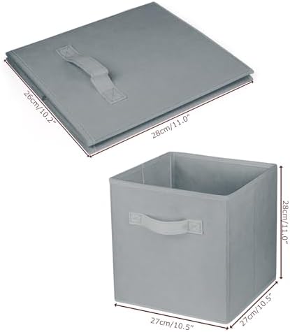2 Pcs Storage Cubes, 10.5 Inch Collapsible Storage Bins, Fabric Foldable Bins for Organization, Durable Storage Bins for Closet, Shelves, Offices (Grey)