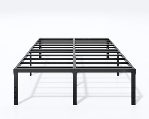 LUMUNANCE Metal Bed Frame King Size - 18 Inch Heavy-Duty King Platform Bed Frame No Box Spring Needed, Easy Assembly, Noise-Free, Sturdy Mattress Foundation, Underbed Storage Space