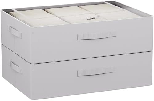 CYhom Under Bed Storage Bins Frame Storage Box Oxford Fabric Sturdy Underbed Container Foldable Stackable Large Capacity Clothes Organizer