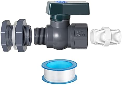 Suswillhit Rain Barrel Spigot Kit - Water Barrel PVC Garden Diverter Kit with Bulkhead Fitting Hose Faucet Adapter and Thread Seal Tape for Water Tanks, Aquariums, Tubs, Pools, Garden Barrels(1 Pack)