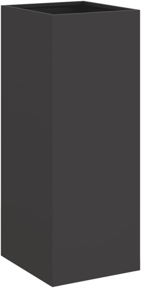4-Piece Steel Space Planter Set, Modern Black Cold-Rolled Steel Rectangular Planters for Indoor and Outdoor Use, Durable Construction with Sleek Finish and Decorative Inlays